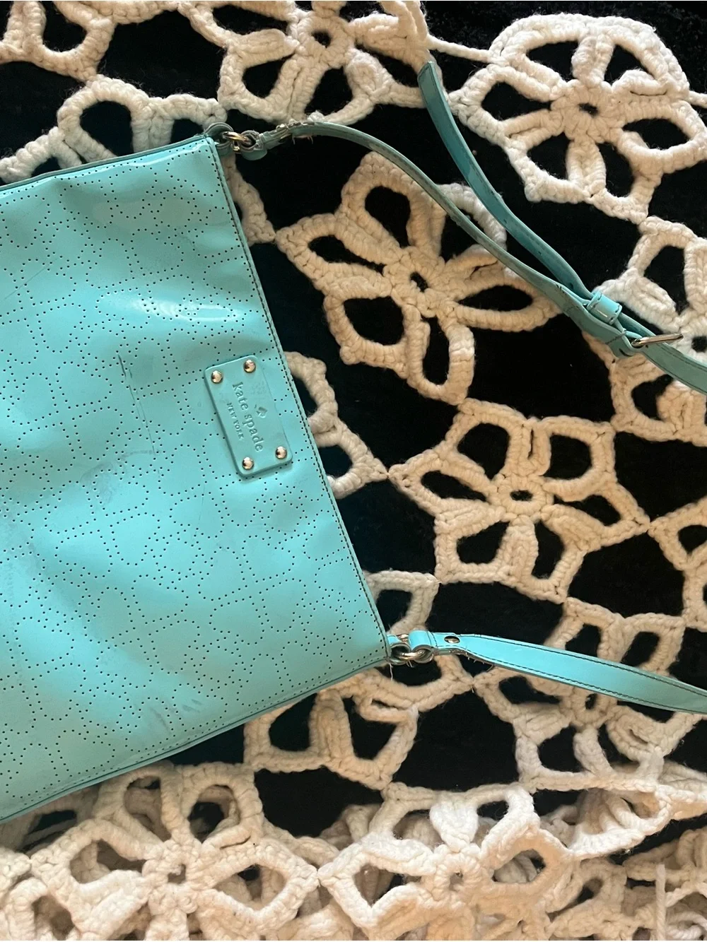 kate spade Mint Green Perforated Shoulder Bag
